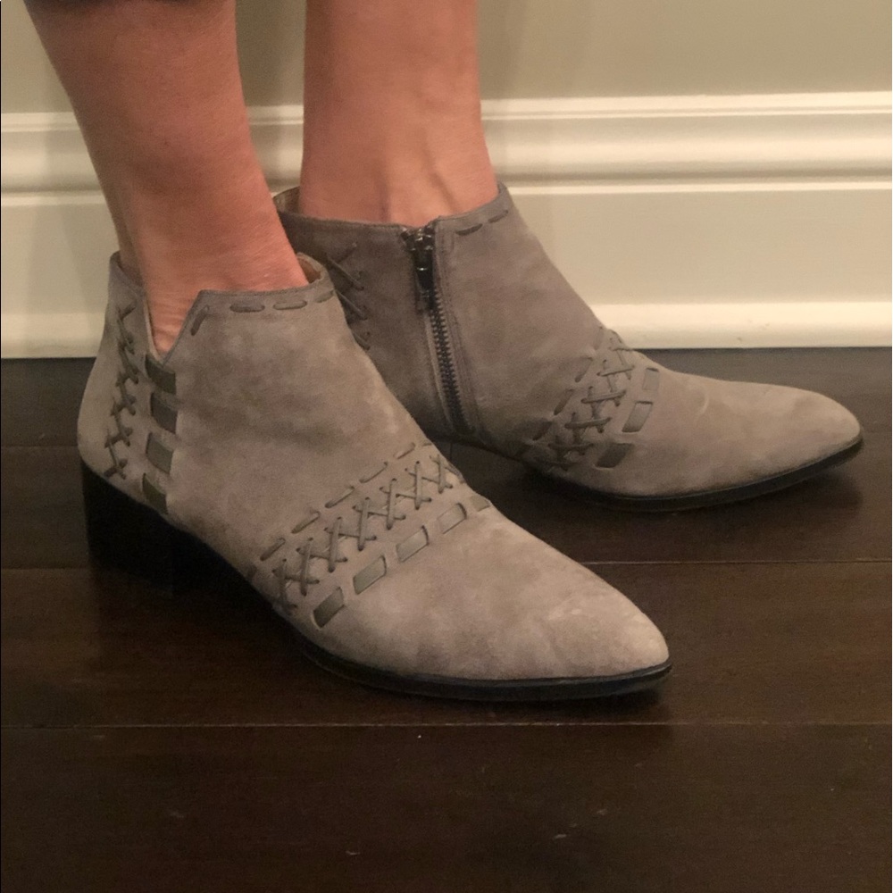 Grey Donald J Pliner booties with woven details - Picture 8 of 8